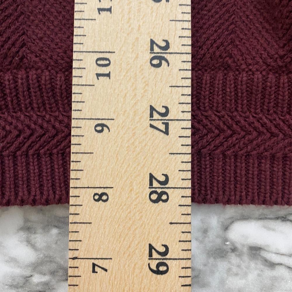 CHAPS Ralph Lauren Hand Framed Mens Sweater Size XL Burgundy Pullover Emb Logo - Picture 8 of 8